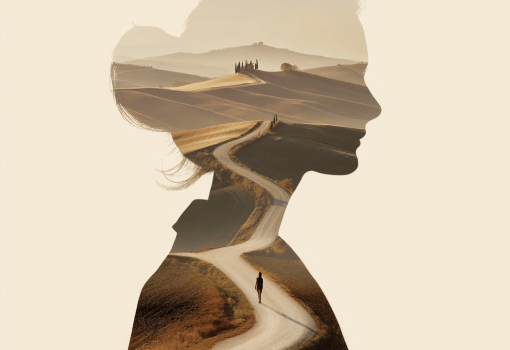 mulher-silueta-caminho